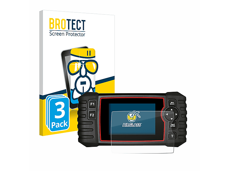 BROTECT 3x Airglass klare Schutzfolie(für iCarsoft CR V 2.0)