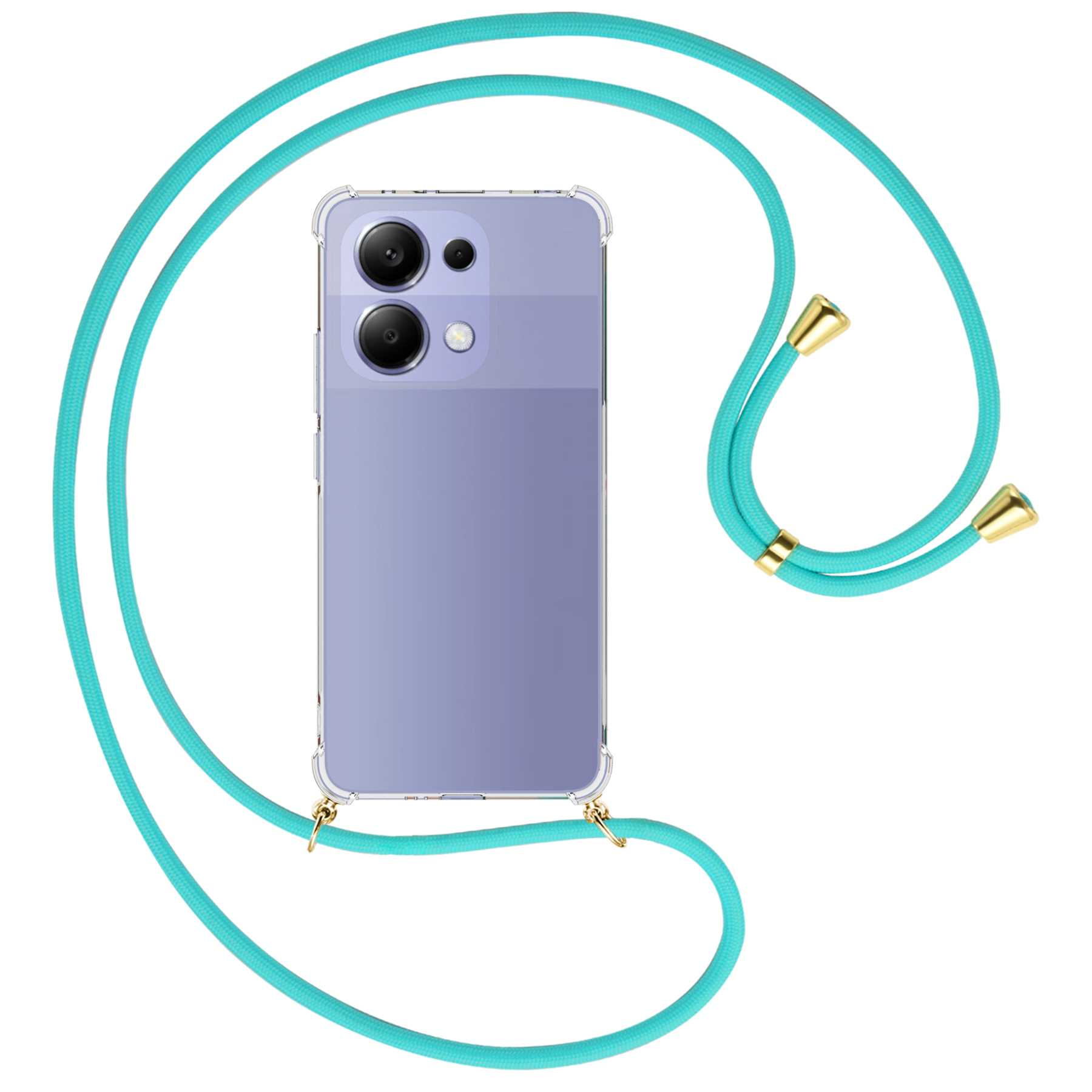 Umhängetasche, 4G, / 13 ENERGY MORE Redmi mit Note Kordel, gold MTB Umhänge-Hülle Xiaomi, Türkis