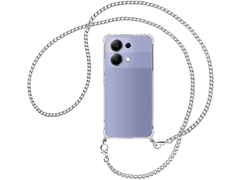 ENERGY MTB Redmi MORE Kette (silber) mit 4G, 13 Umhängetasche, Note Xiaomi, Umhänge-Hülle Metallkette,