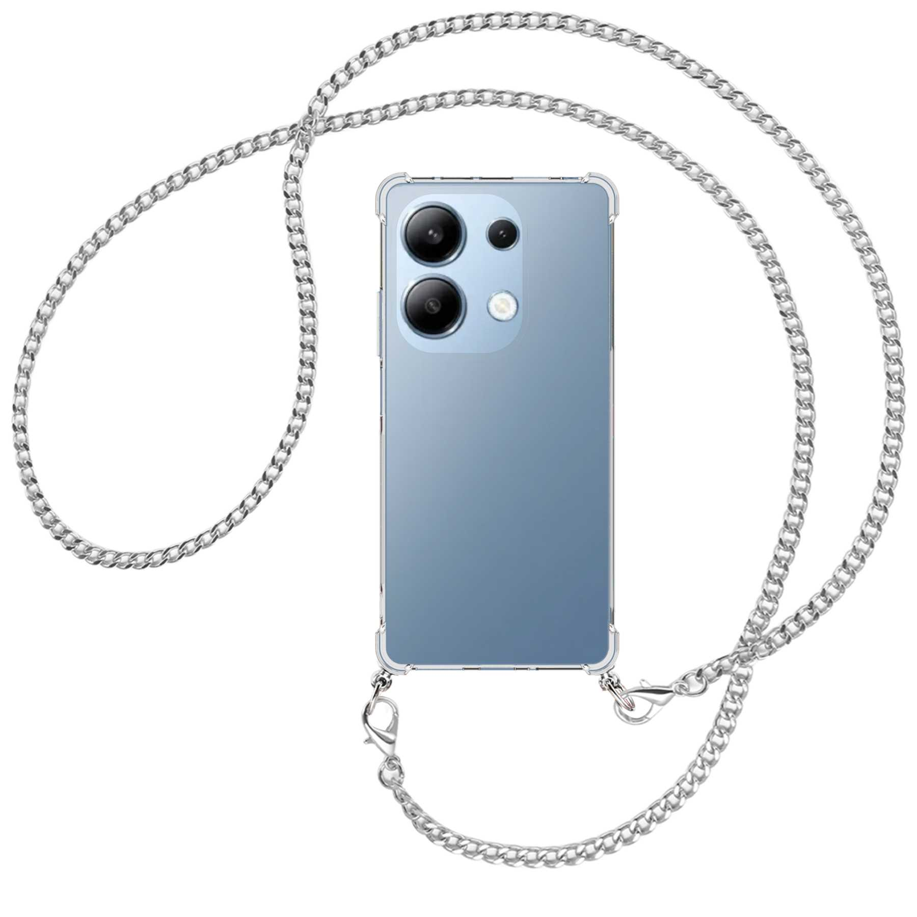 Umhänge-Hülle Umhängetasche, (silber) Pro Metallkette, 4G, Xiaomi, ENERGY mit Kette 13 MTB MORE Redmi Note