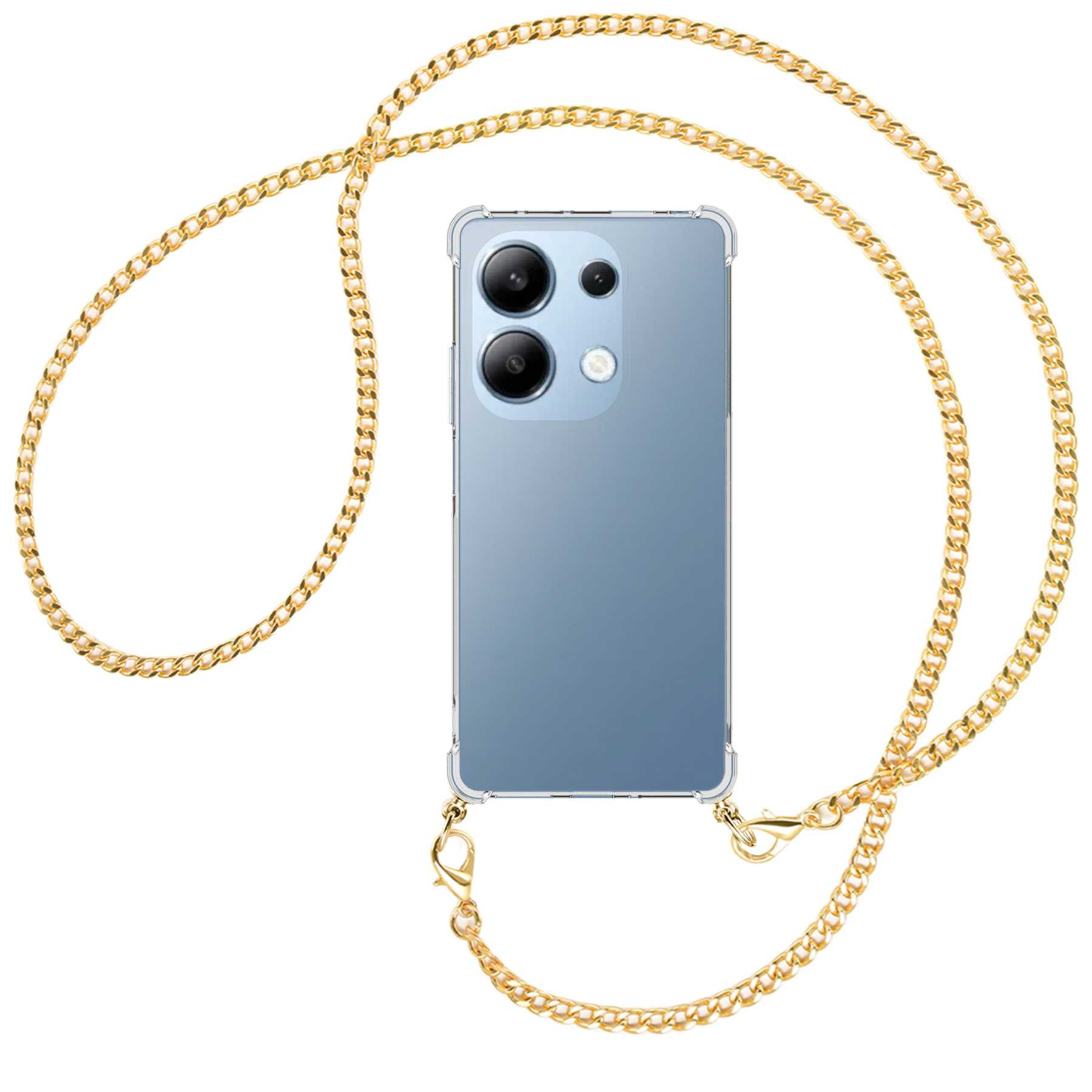 (gold) Xiaomi, Umhänge-Hülle Redmi Kette MTB Pro 13 Metallkette, MORE mit ENERGY Umhängetasche, Note 4G,