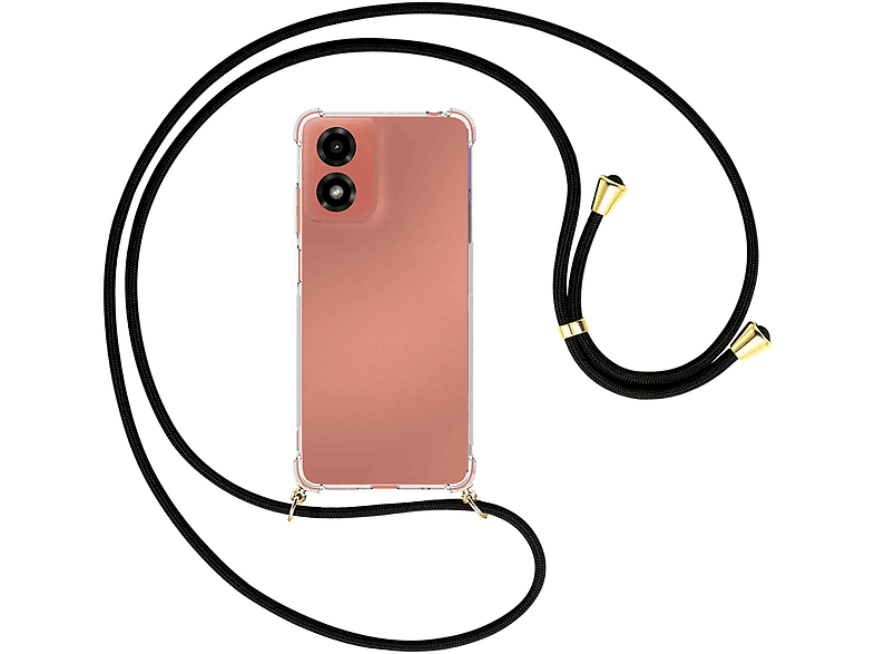 MORE Umhängetasche, G04, MTB Schwarz mit / Motorola, Moto Umhänge-Hülle ENERGY gold Kordel,