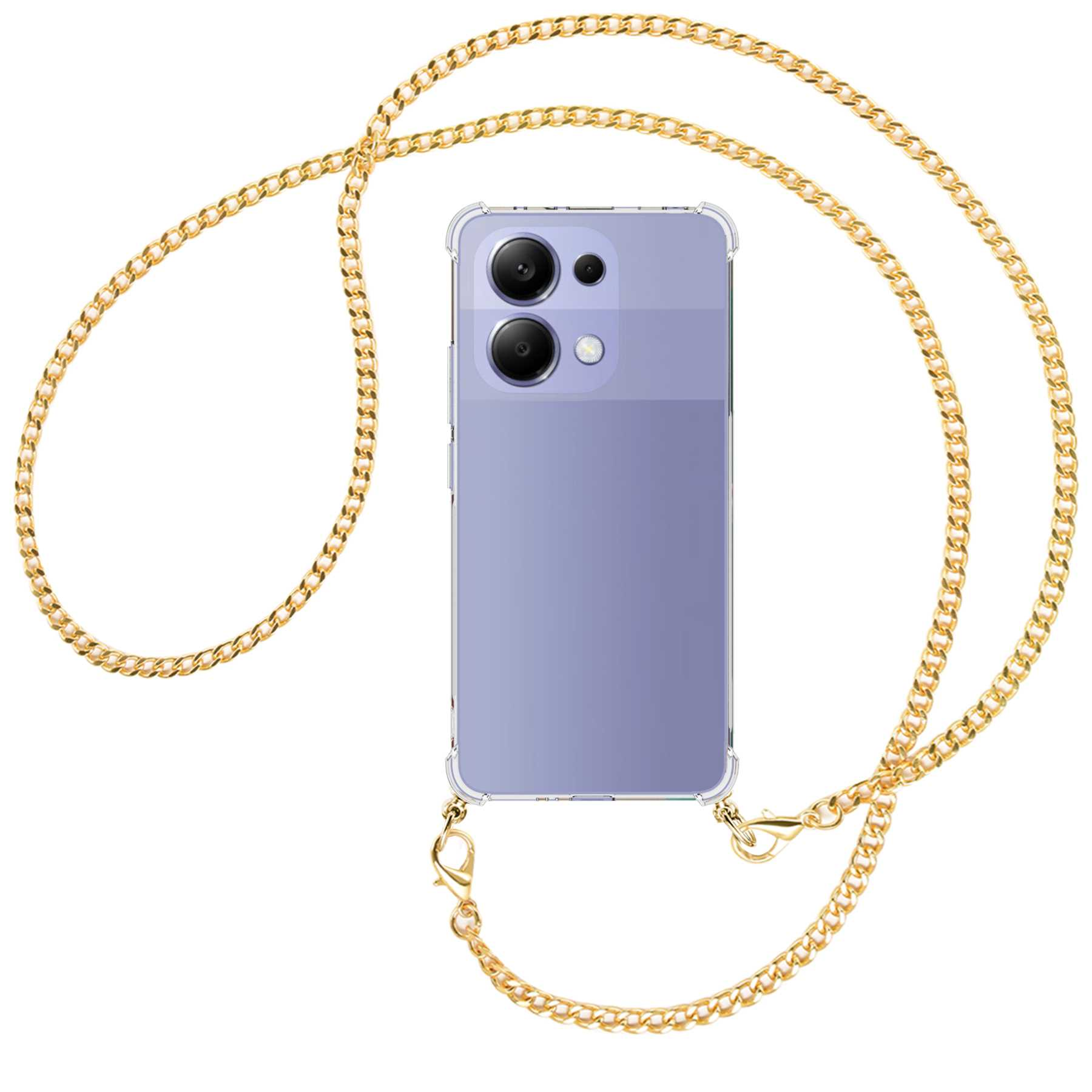 (gold) 13 Redmi Umhänge-Hülle MORE Umhängetasche, mit Metallkette, Note ENERGY MTB Xiaomi, Kette 4G,