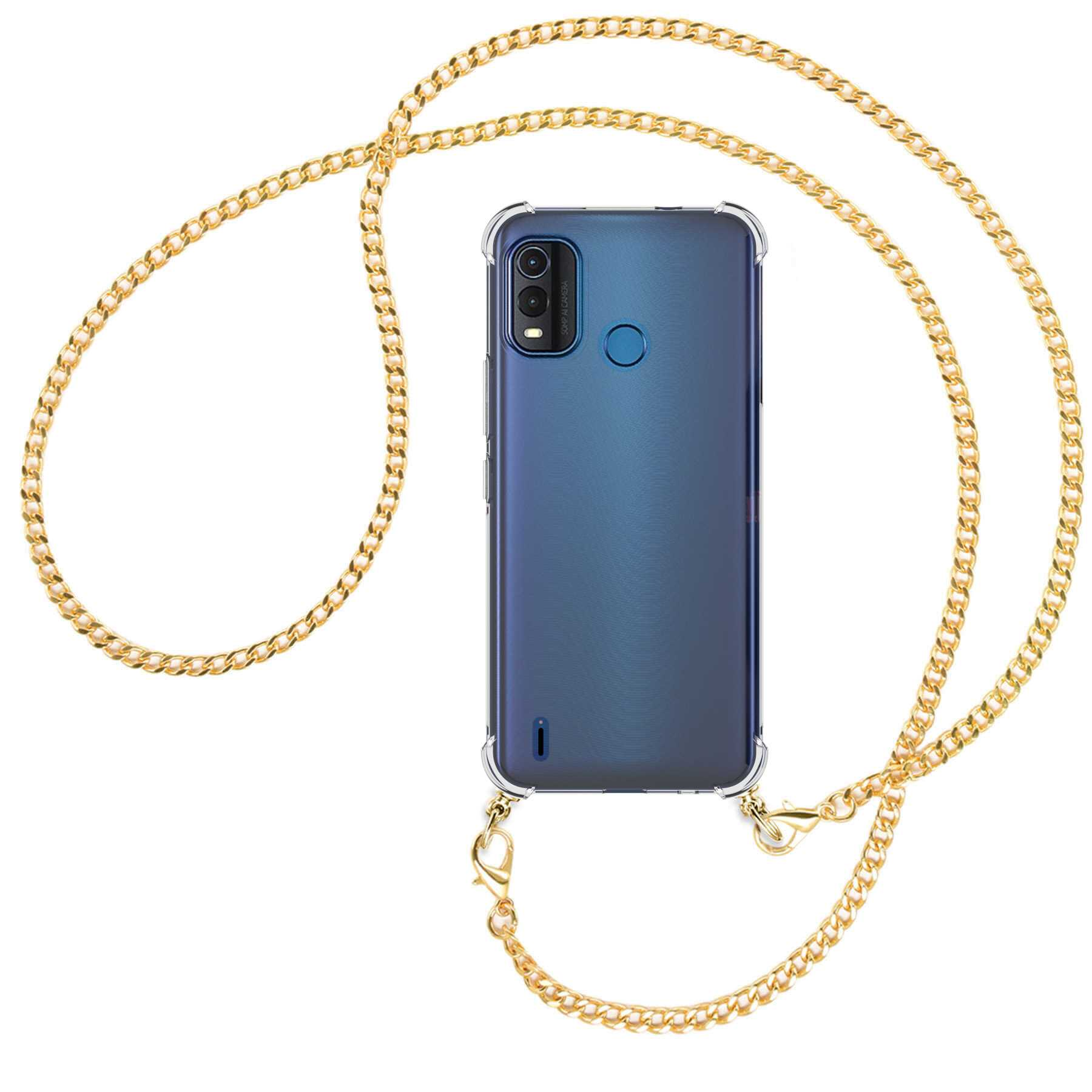 Umhängetasche, Metallkette, Umhänge-Hülle Kette mit Plus, (gold) ENERGY MORE G11 Nokia, MTB