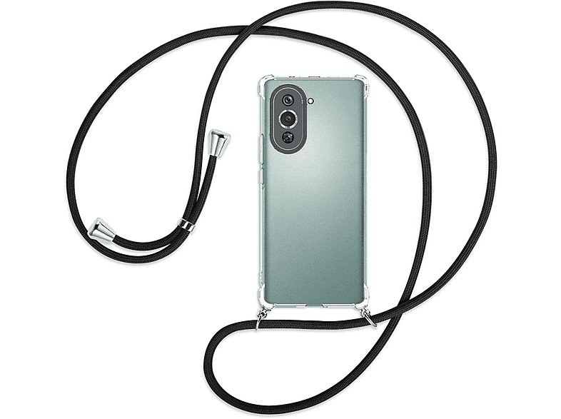 MTB MORE ENERGY Umhänge-Hülle 10 Schwarz Huawei, mit Kordel, silber Pro, / nova Umhängetasche