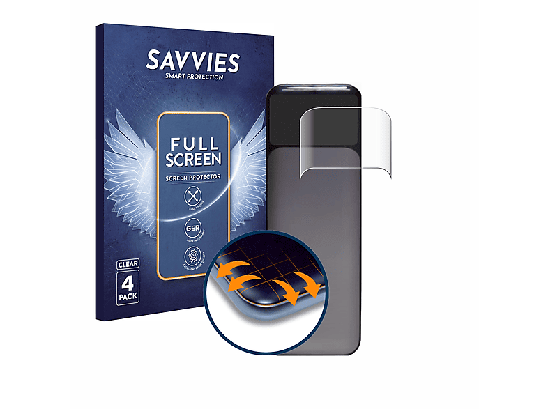 SAVVIES 4x Flex Full-Cover 3D Curved Schutzfolie(für Anker Powerbank 737)