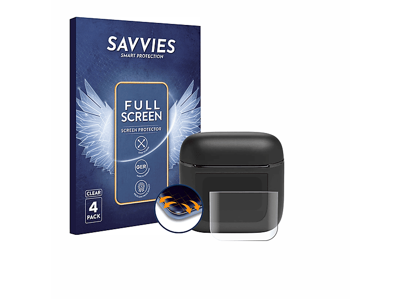 SAVVIES 4x Flex Full-Cover 3D 2) Pro Tour Curved Schutzfolie(für JBL