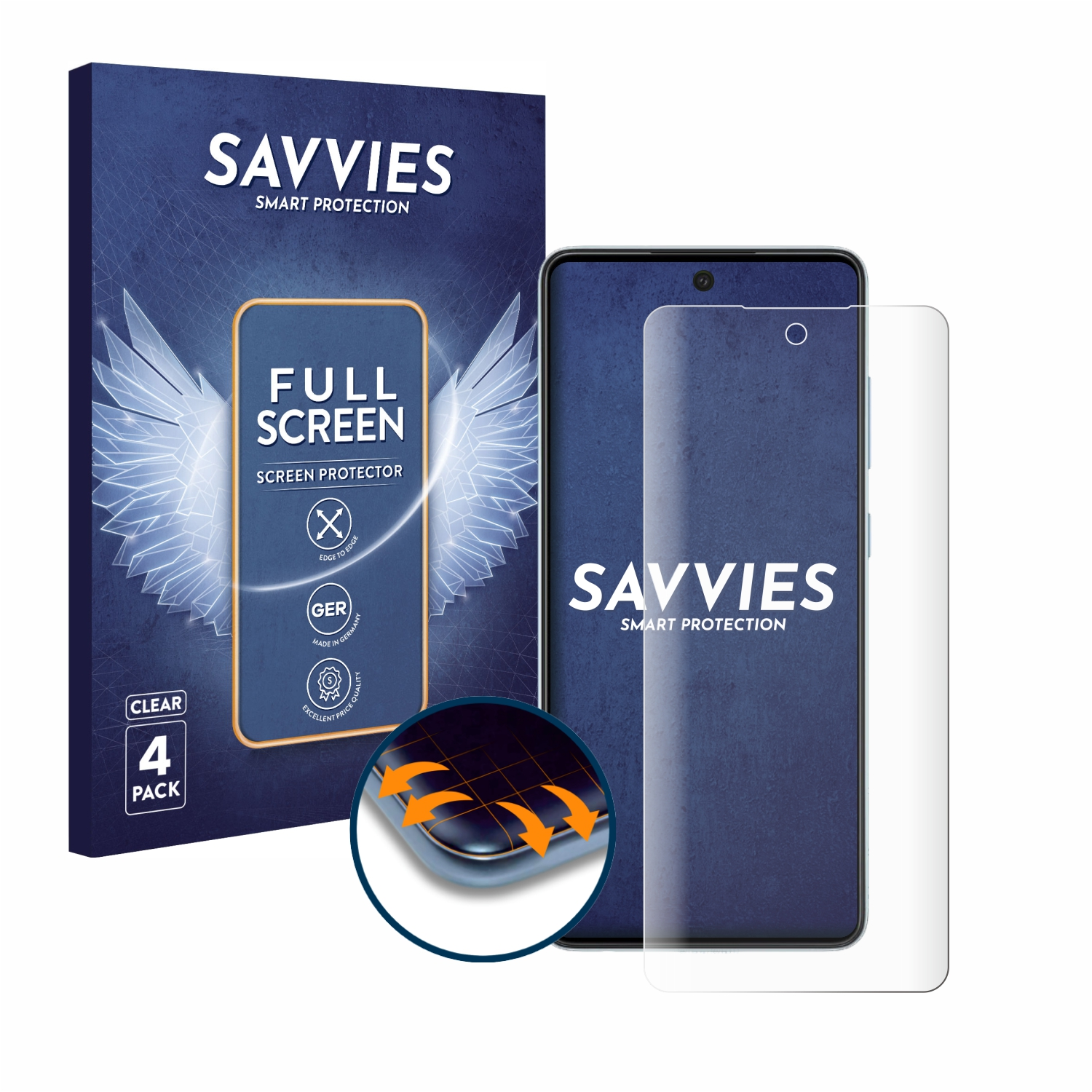 A52 5G) Full-Cover Flex Samsung 3D 4x Galaxy Schutzfolie(für Curved SAVVIES