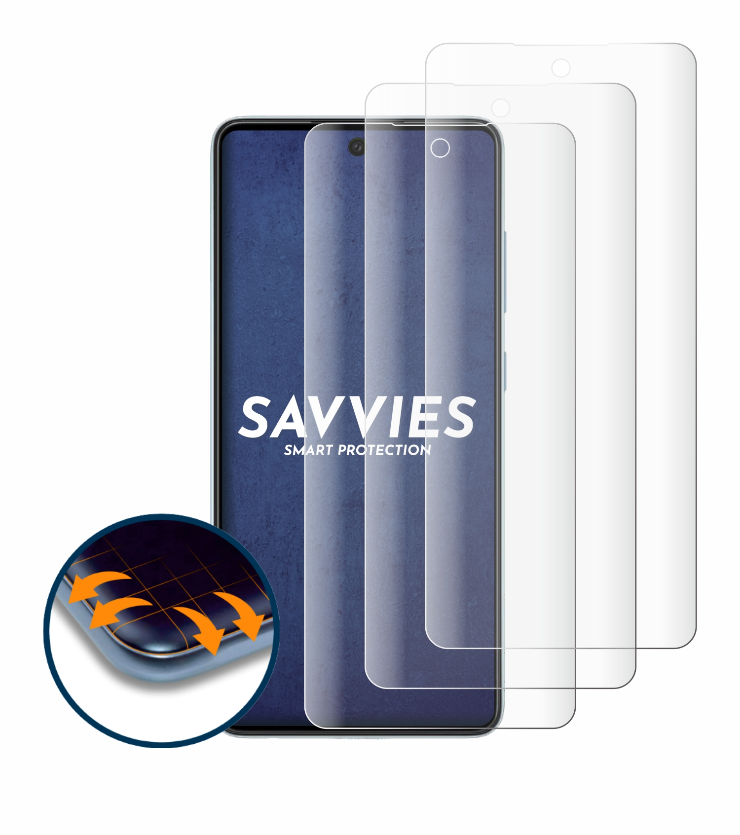 SAVVIES 4x 5G) 3D Samsung A52 Flex Galaxy Full-Cover Curved Schutzfolie(für