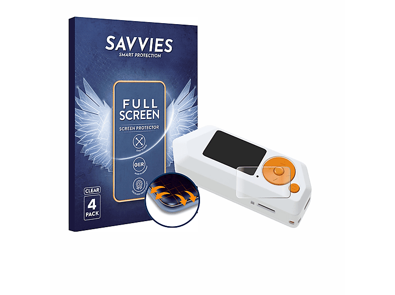 SAVVIES 4x Flex Zero 3D Curved Schutzfolie(für Flipper Full-Cover FZ.1)