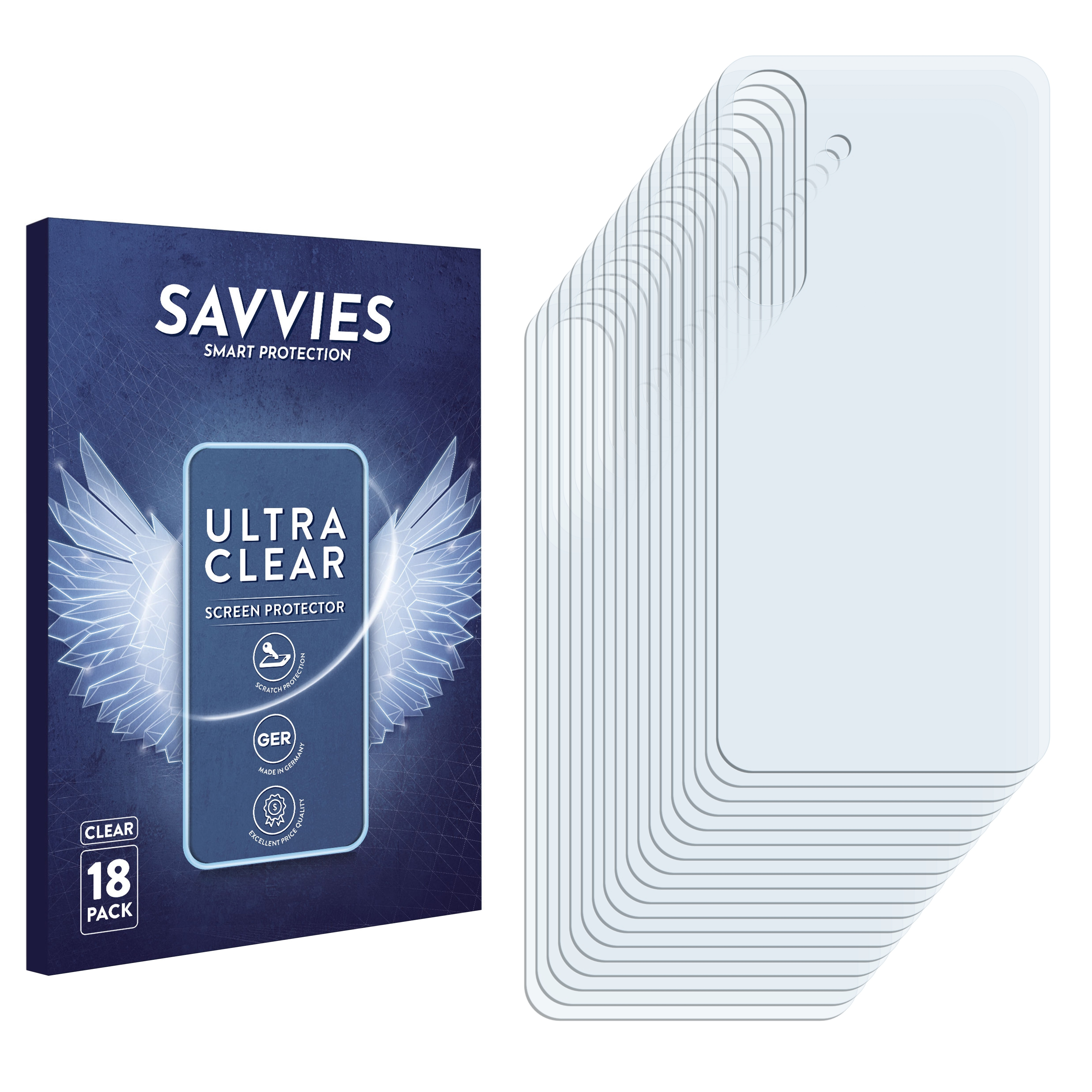 Samsung klare SAVVIES 18x Galaxy Schutzfolie(für S24)