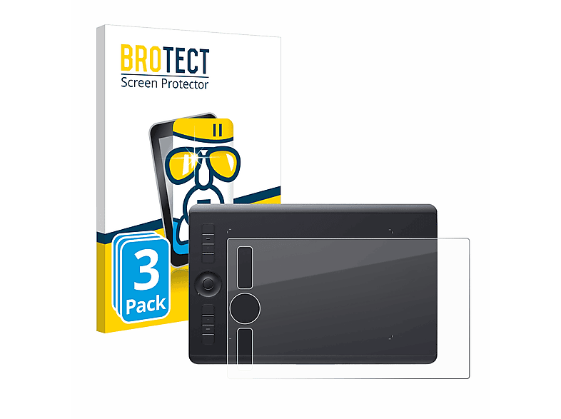 Schutzfolie(für (2017)) 3x Pro Airglass M klare Wacom Intuos BROTECT