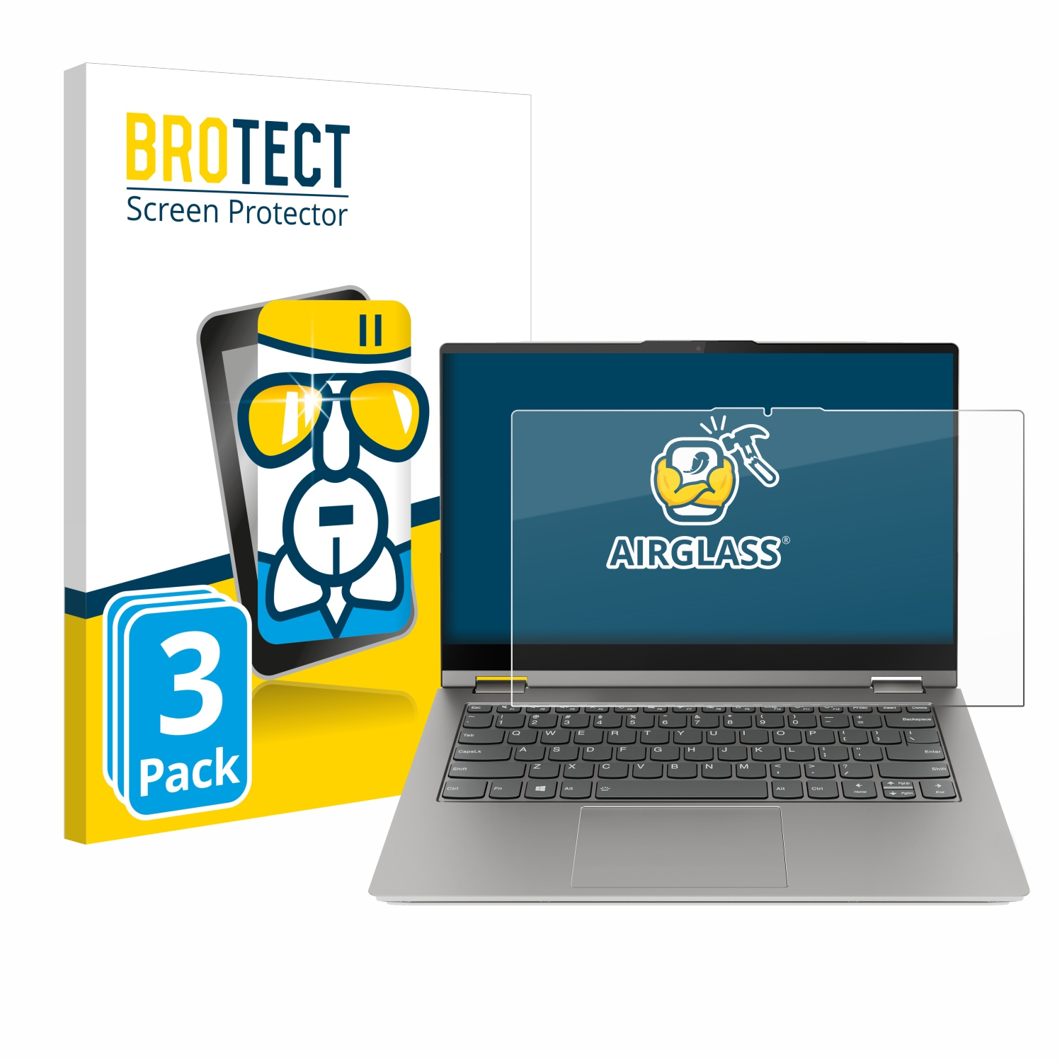 BROTECT 3x Airglass klare Schutzfolie(für Lenovo 14s Yoga) ThinkBook