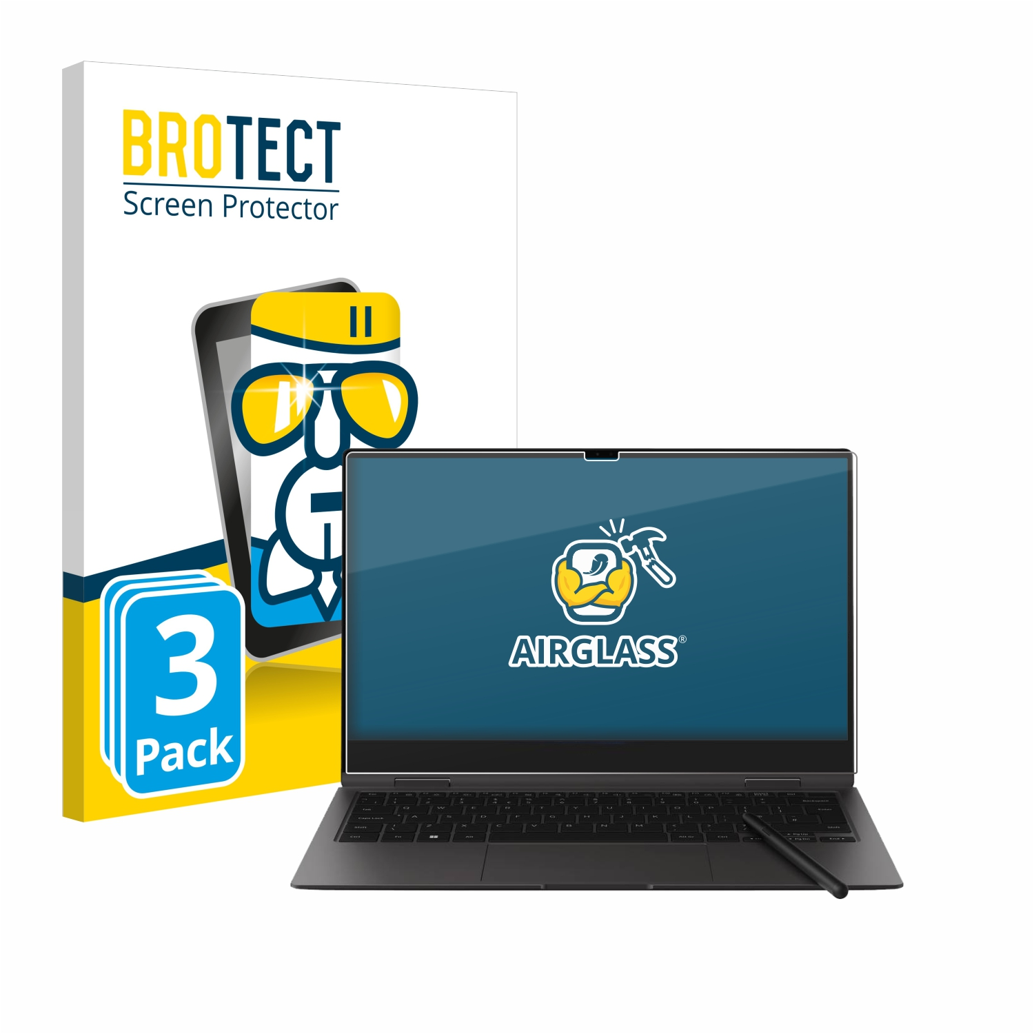 Samsung 3x Galaxy Pro Airglass Book2 klare Schutzfolie(für 360 13.3\