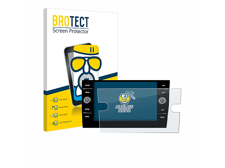 BROTECT Airglass Taigo Schutzfolie(für Media 8” matte Volkswagen Discover 2023)