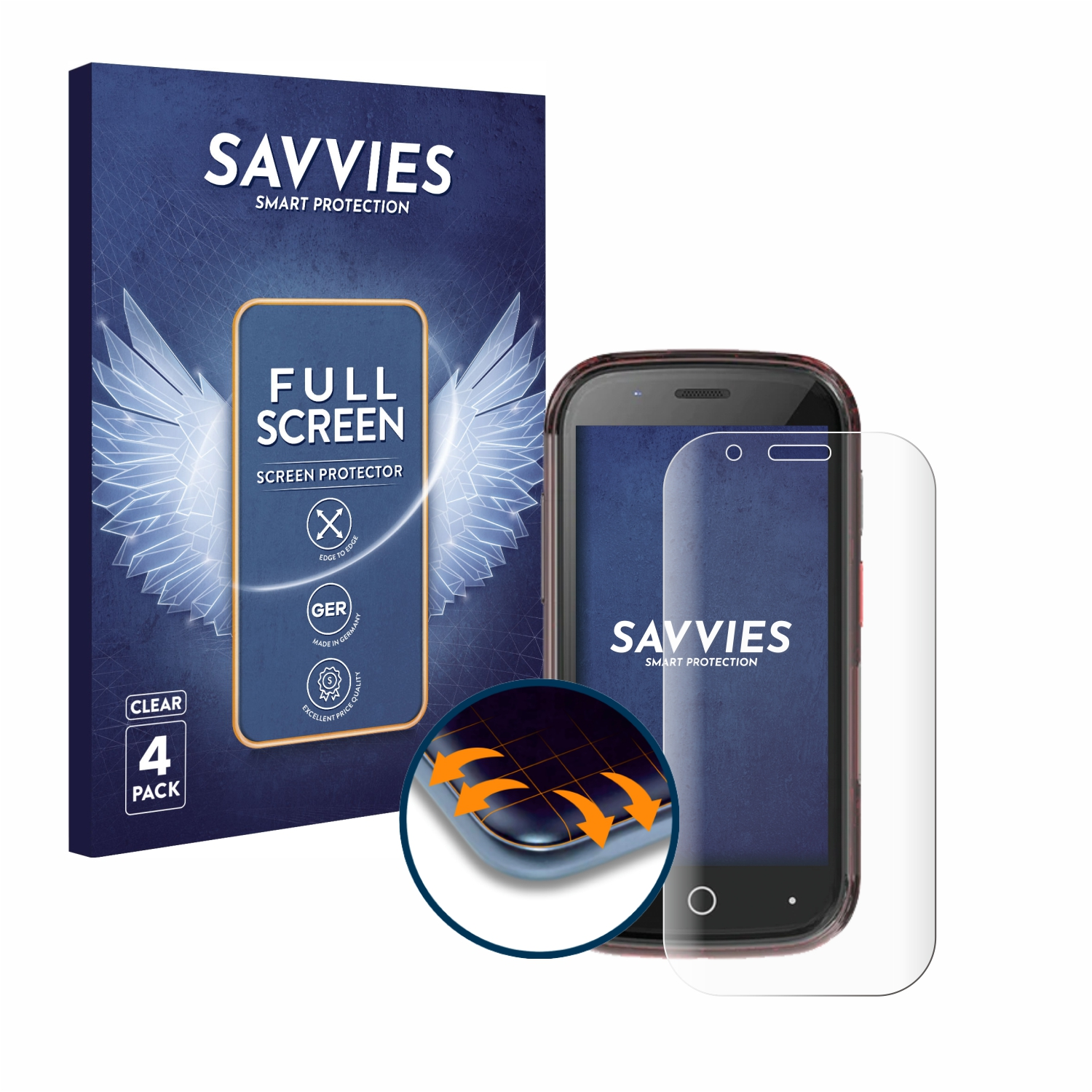 SAVVIES 4x Full-Cover Flex Curved Jelly Star) 3D Unihertz Schutzfolie(für