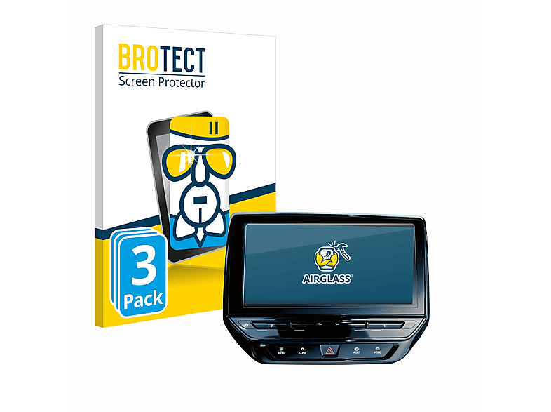 BROTECT 3x Airglass klare Schutzfolie(für Volkswagen ID.5 Discover Pro 12\