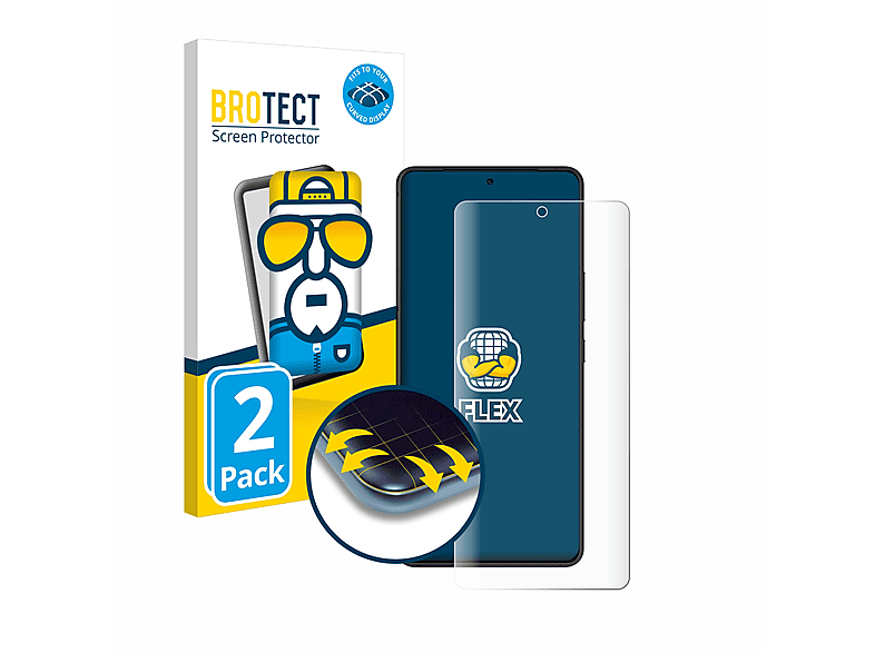 BROTECT 2x ROG Schutzfolie(für Curved ASUS Flex 8) Full-Cover 3D Phone