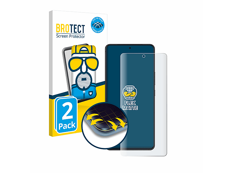 BROTECT 2x Flex matt 3D Phone Schutzfolie(für ROG 8) Full-Cover Curved ASUS