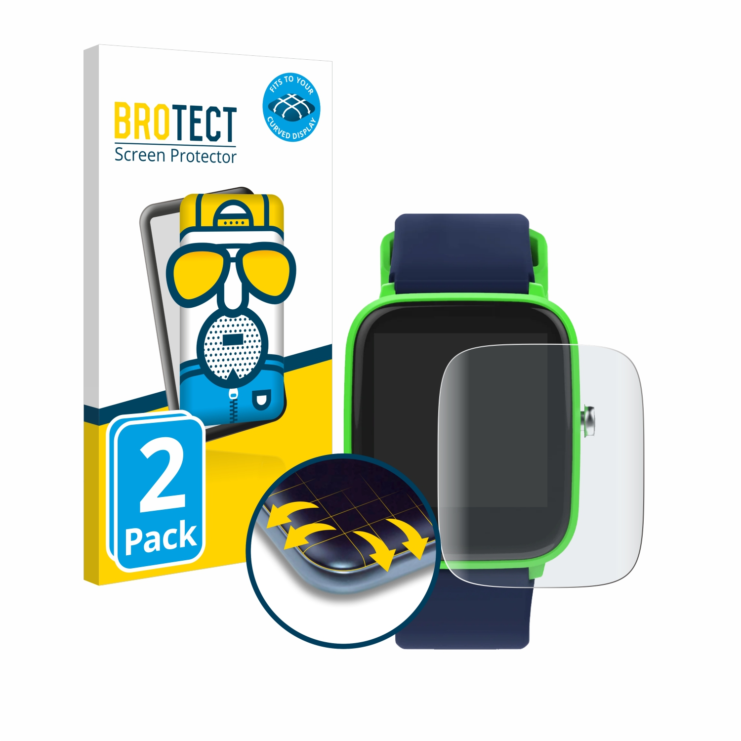 BROTECT 2x Flex Full-Cover smart Junior) Schutzfolie(für Curved 3D ICE matt