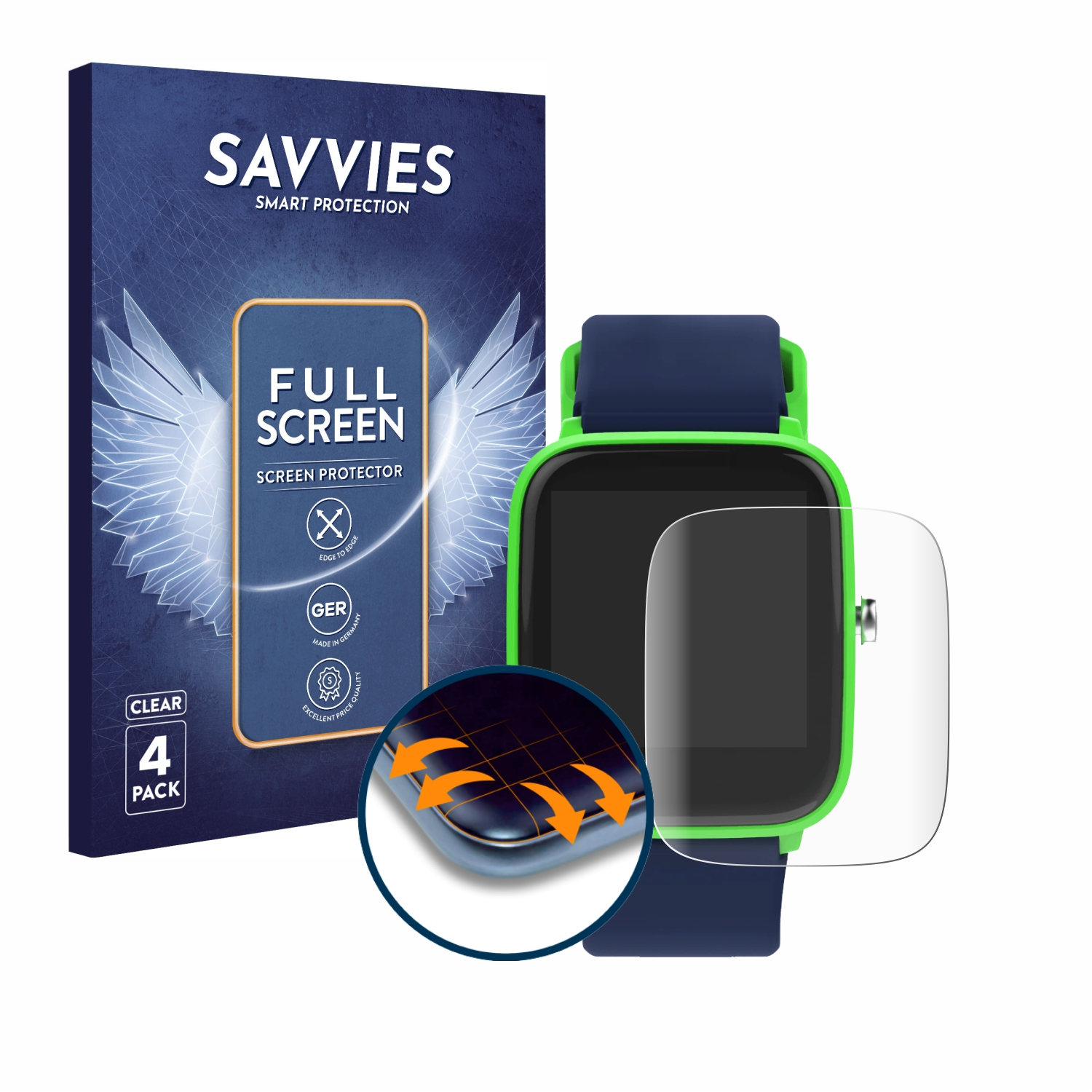 3D Curved Junior) SAVVIES smart ICE Full-Cover Schutzfolie(für Flex 4x