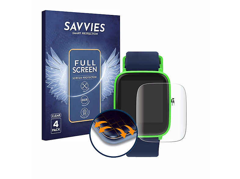 3D Curved Junior) SAVVIES smart ICE Full-Cover Schutzfolie(für Flex 4x