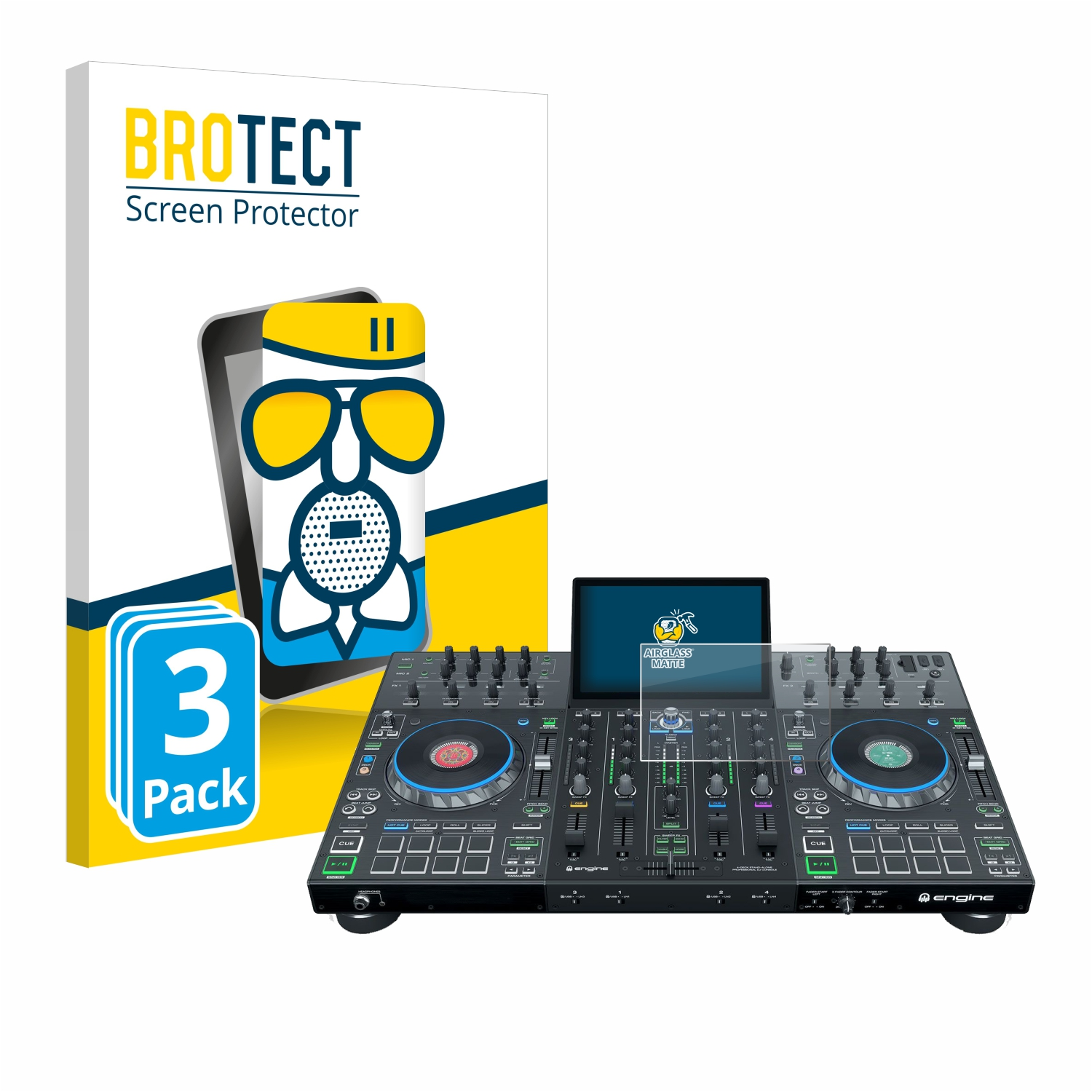 BROTECT 3x matte 4+) Denon Schutzfolie(für DJ Prime Airglass