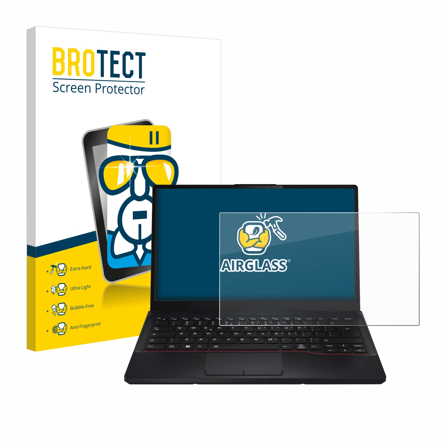 klare BROTECT E5412) Schutzfolie(für Lifebook Fujitsu Airglass