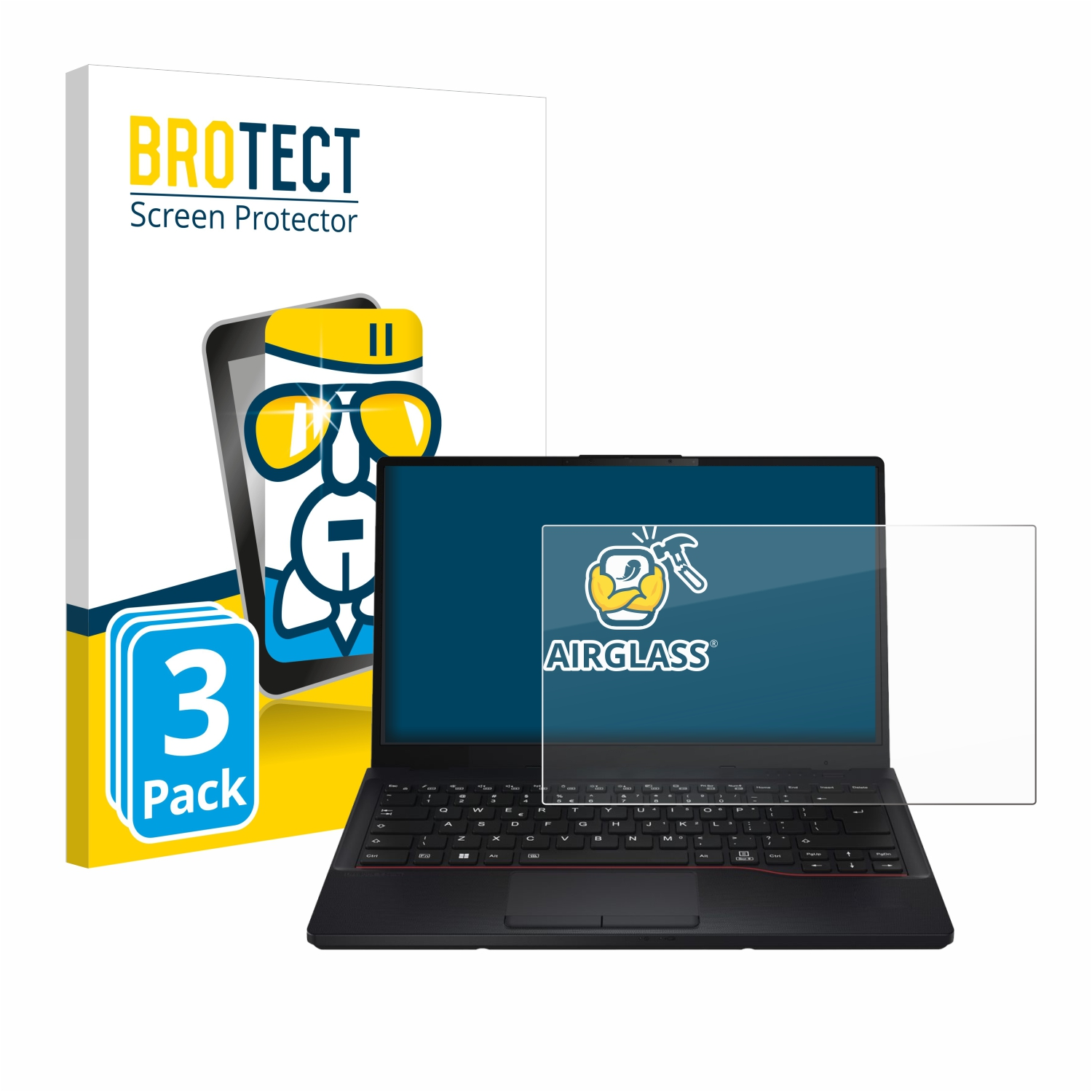 Lifebook Fujitsu BROTECT Airglass E5412) 3x klare Schutzfolie(für