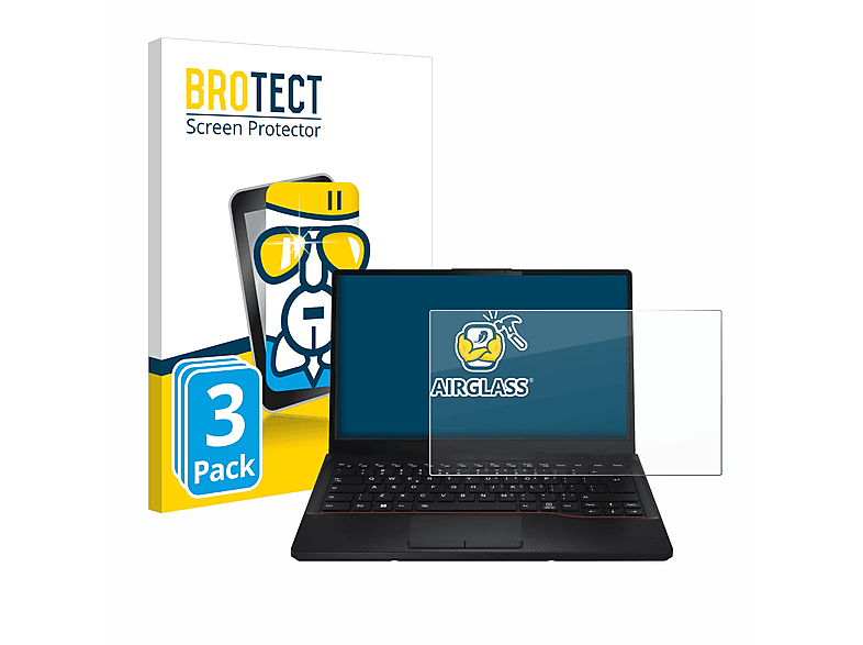 BROTECT 3x Airglass Fujitsu Schutzfolie(für Lifebook klare E5412)