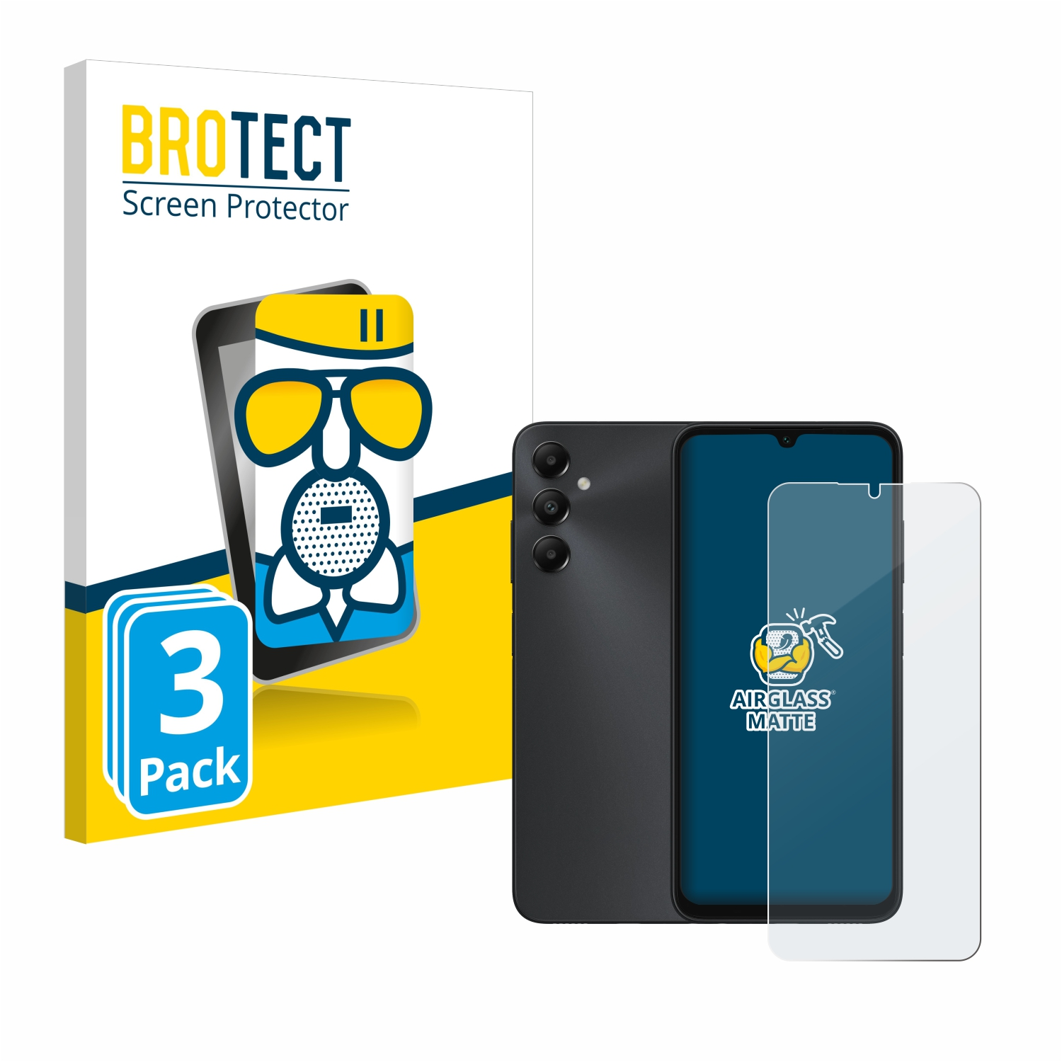 BROTECT 3x Airglass matte Schutzfolie(für Galaxy Samsung A05s)