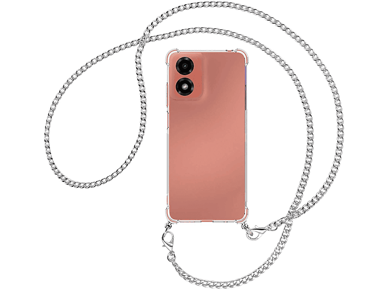 G04, Motorola, (silber) ENERGY mit Metallkette, Kette Moto Umhängetasche, Umhänge-Hülle MTB MORE