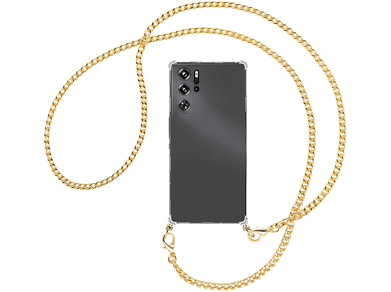 MTB MORE ENERGY Umhänge-Hülle Metallkette, Magic (gold) 9 Plus, Pro Pro+, nubia Red mit Kette Pro, 9 ZTE, 9 Umhängetasche