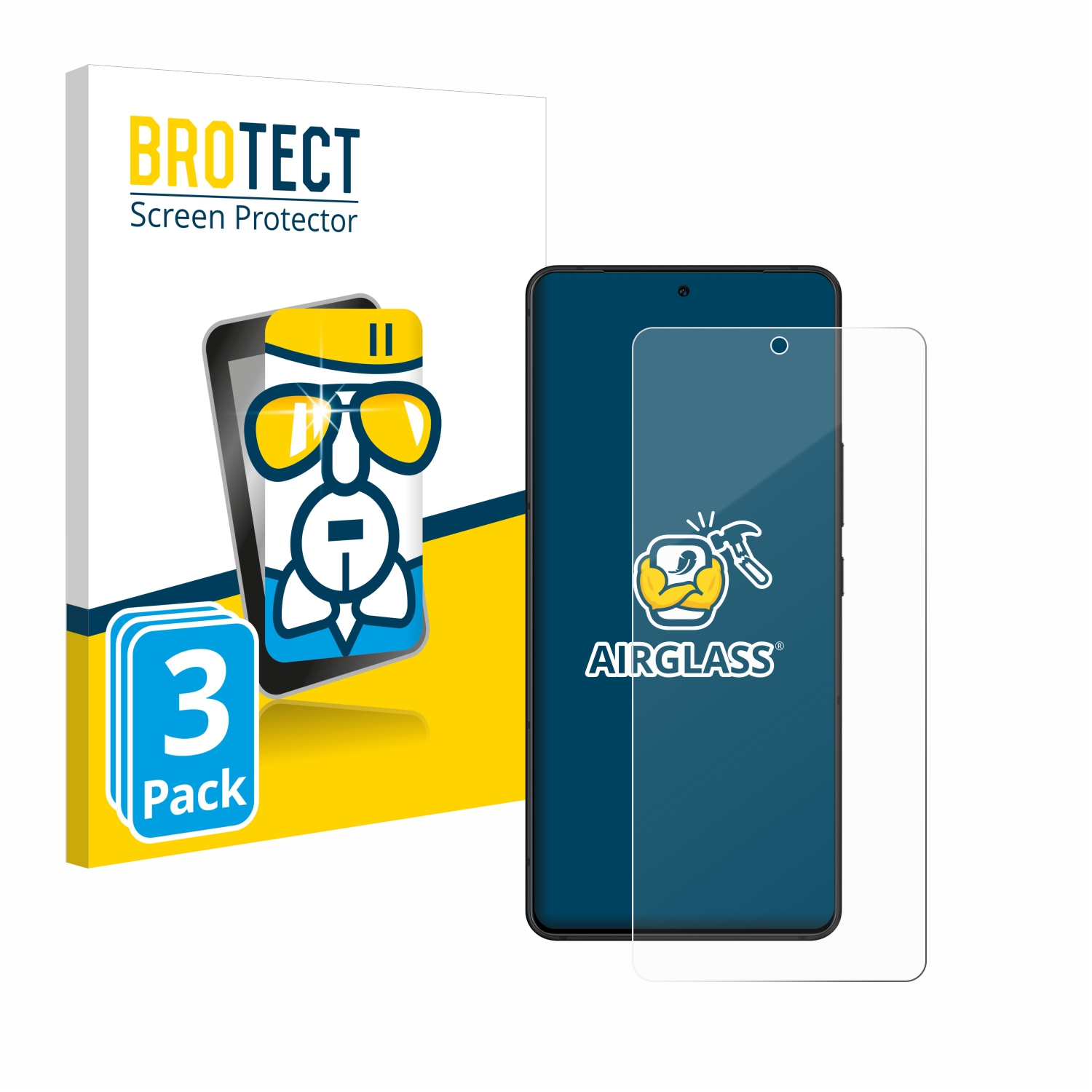 BROTECT 3x Schutzfolie(für ASUS klare 8) Airglass ROG Phone