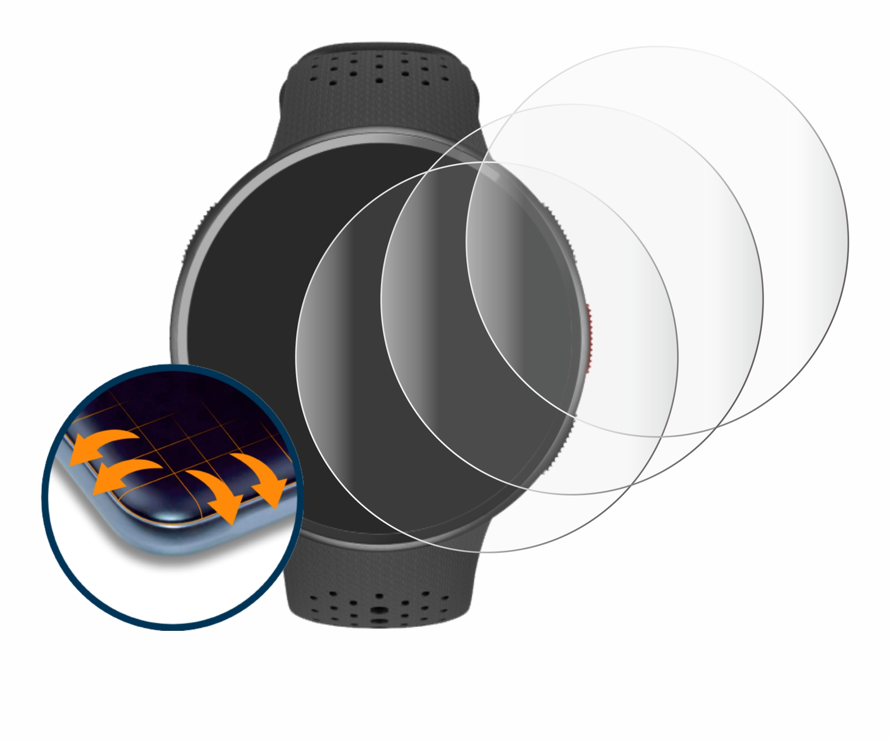 SAVVIES Full-Cover Polar Pro) 4x Pacer 3D Schutzfolie(für Flex Curved