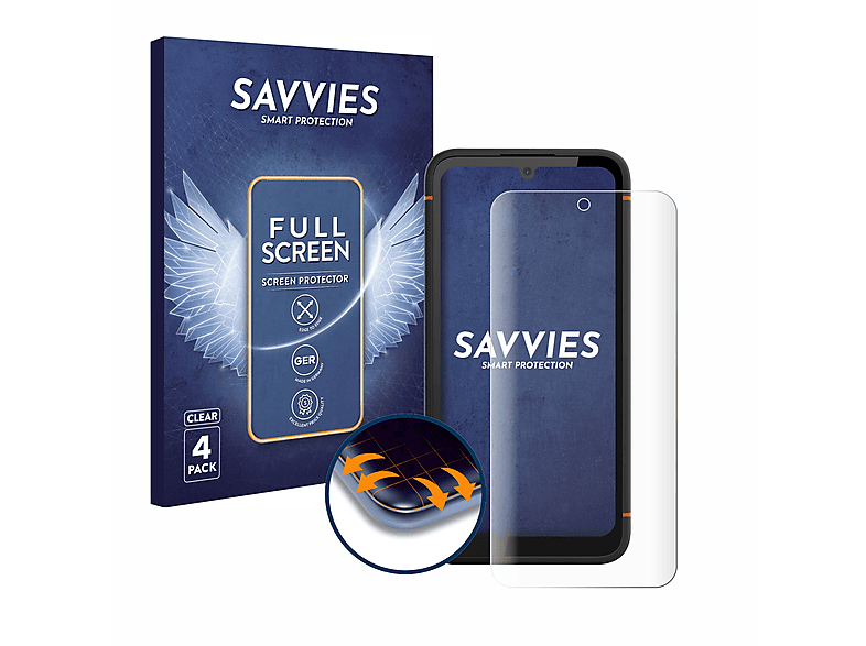 SAVVIES 4x Flex Full-Cover 3D Curved Schutzfolie(für Gigaset GX4)