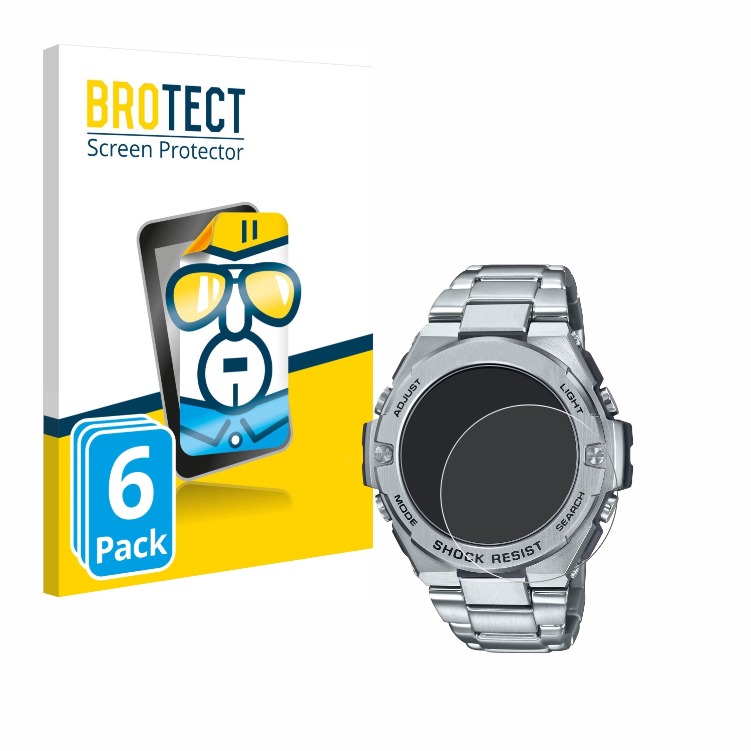 BROTECT 6x klare Schutzfolie(für Casio G-Shock GST-B500D-1A)