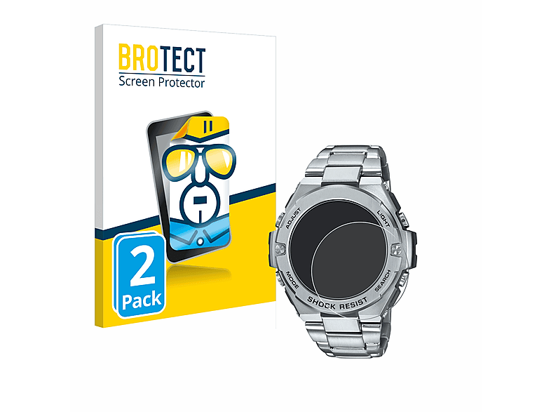BROTECT 2x klare Schutzfolie(für Casio G-Shock GST-B500D-1A)
