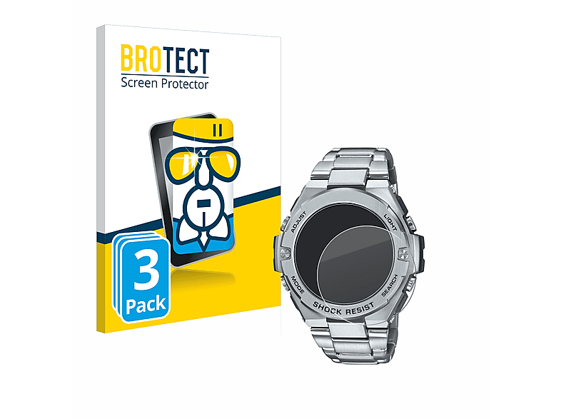 BROTECT 3x Airglass klare Schutzfolie(für Casio G-Shock GST-B500D-1A)