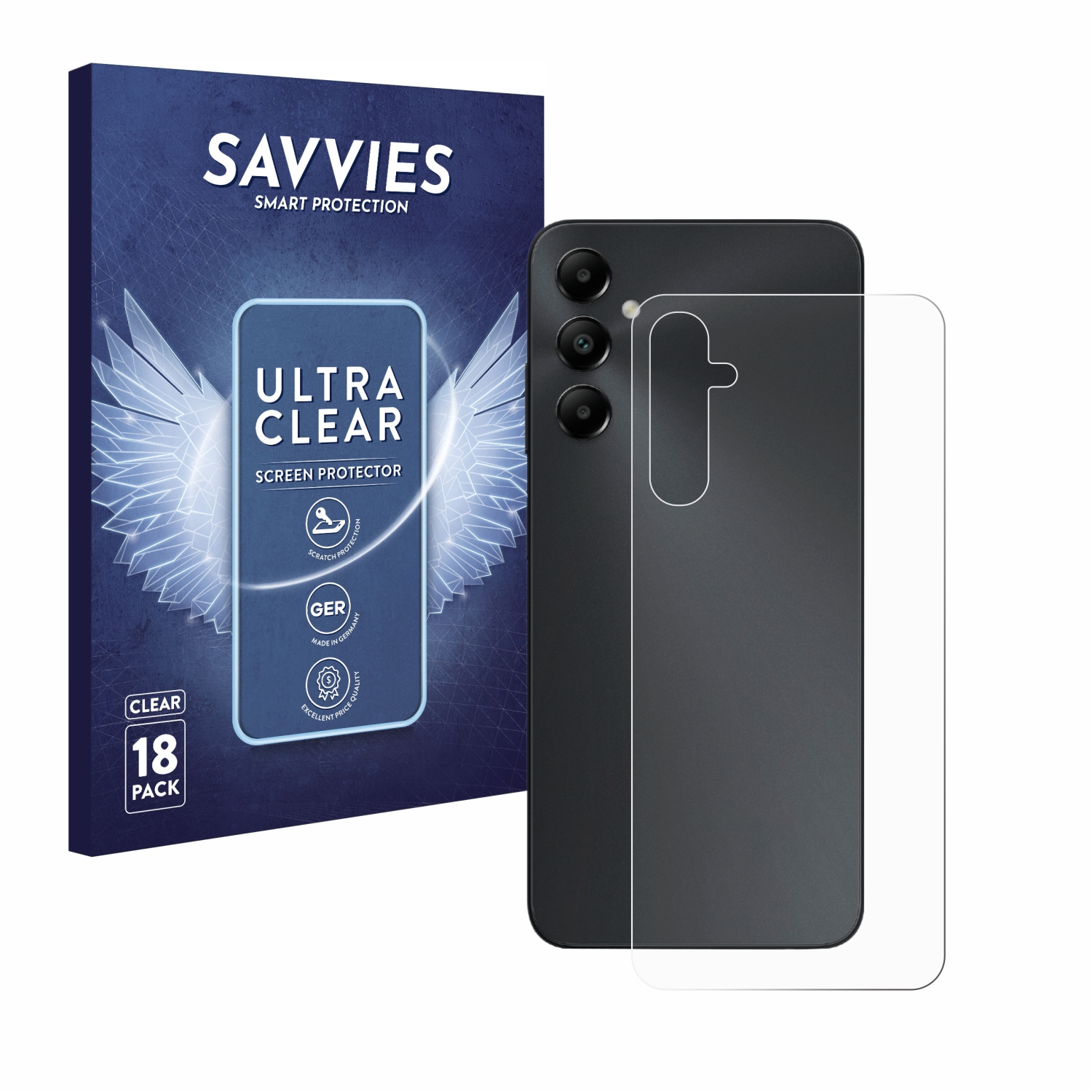18x klare SAVVIES Galaxy A05s) Schutzfolie(für Samsung