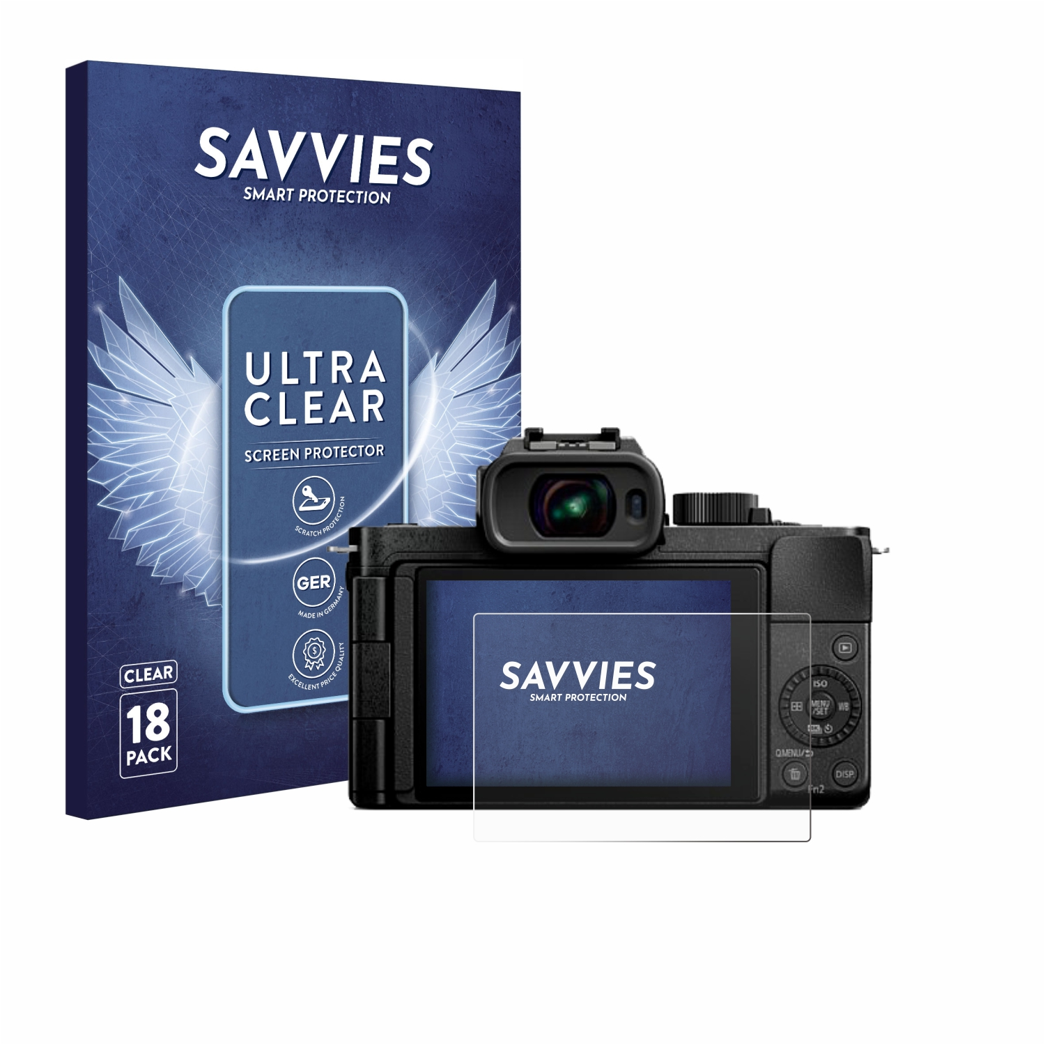 SAVVIES 18x klare Panasonic Schutzfolie(für Lumix DC-G100D)