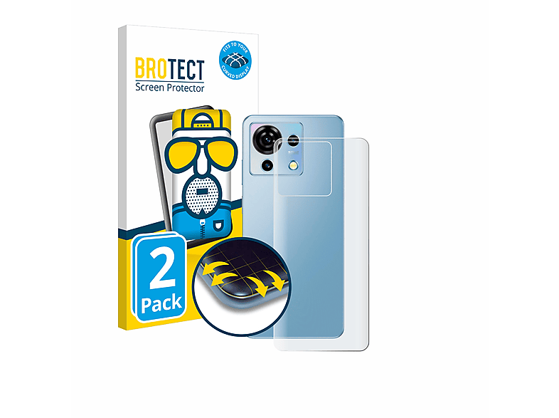 BROTECT 2x Flex matt Full-Cover 3D Curved Schutzfolie(für ZTE Blade V50 Vita)