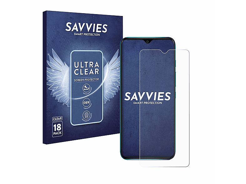 SAVVIES 18x klare Schutzfolie(für Wiko Power U10)