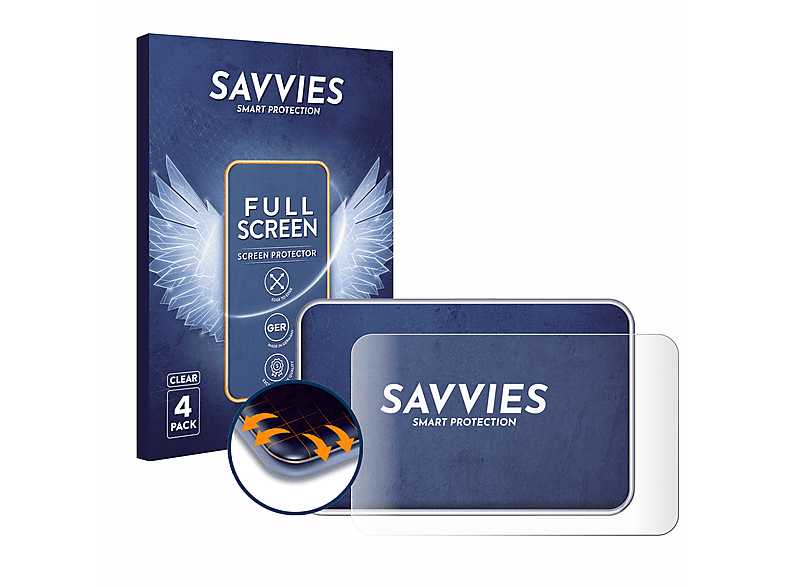SAVVIES 4x Flex Full-Cover 3D Curved Schutzfolie(für Tandem diabetes care t:slim X2 Insulin Pump)