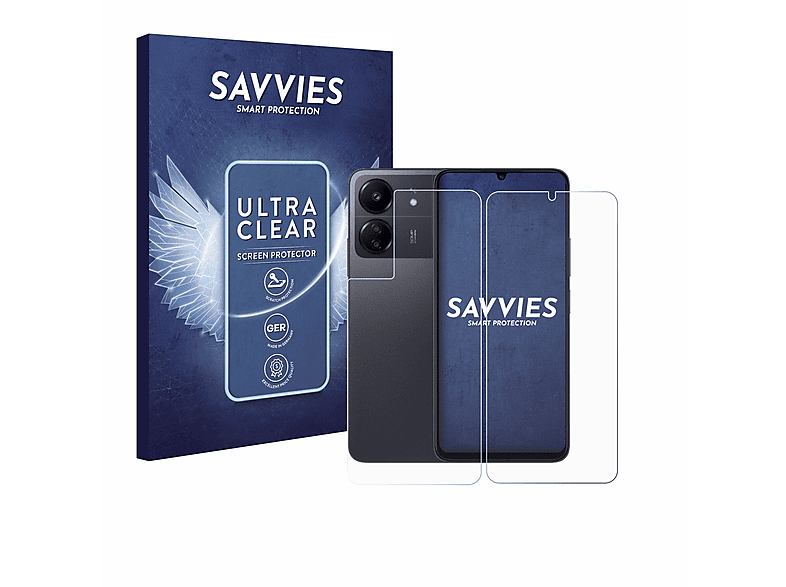 SAVVIES 18x klare Schutzfolie(für Xiaomi Poco C65)