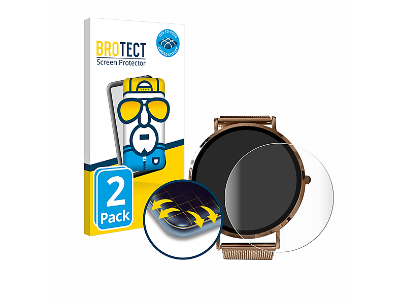 Flex Smartwatch) Micento Full-Cover 3D Schutzfolie(für 2x California Curved BROTECT