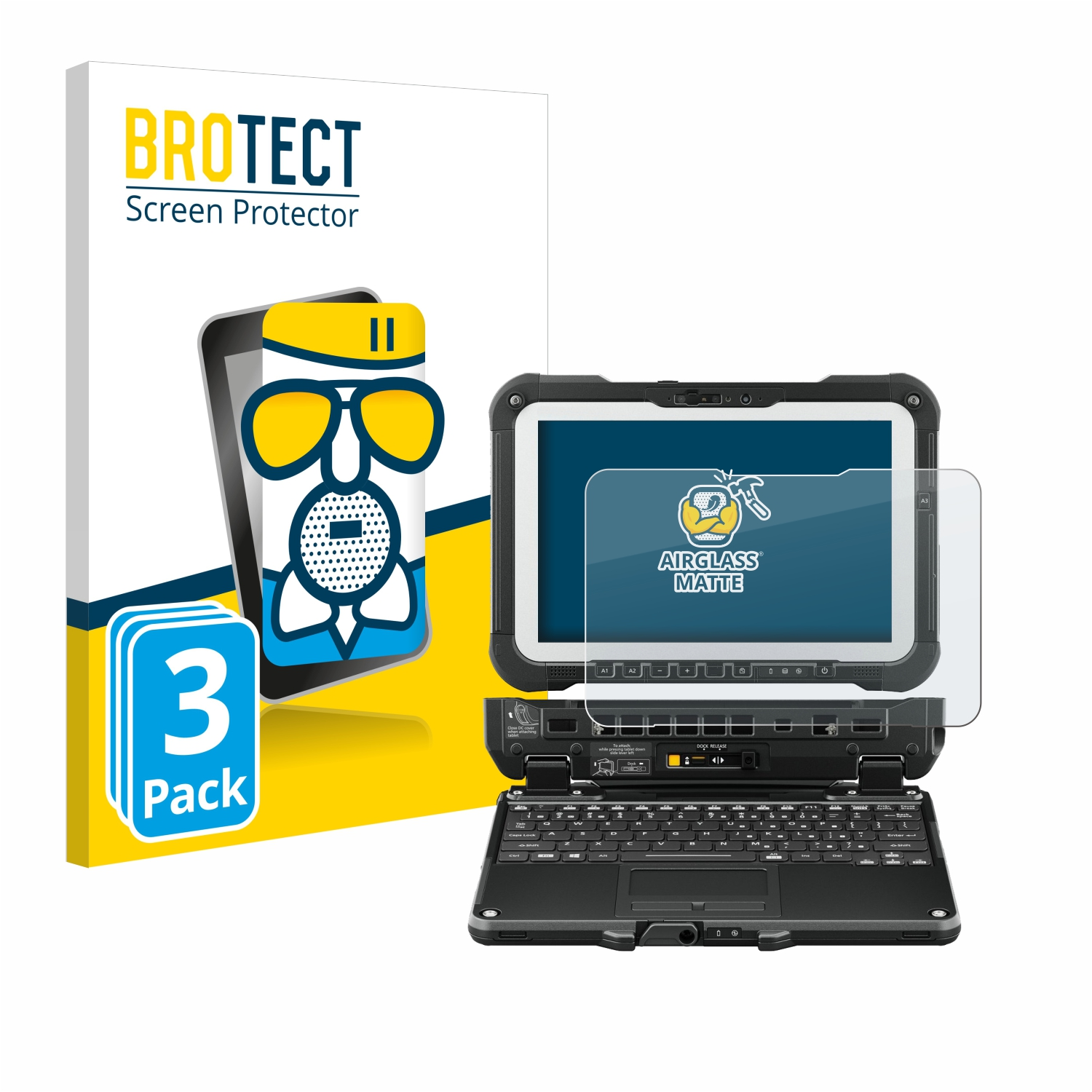 BROTECT matte G2) Schutzfolie(für Toughbook 3x Panasonic Airglass