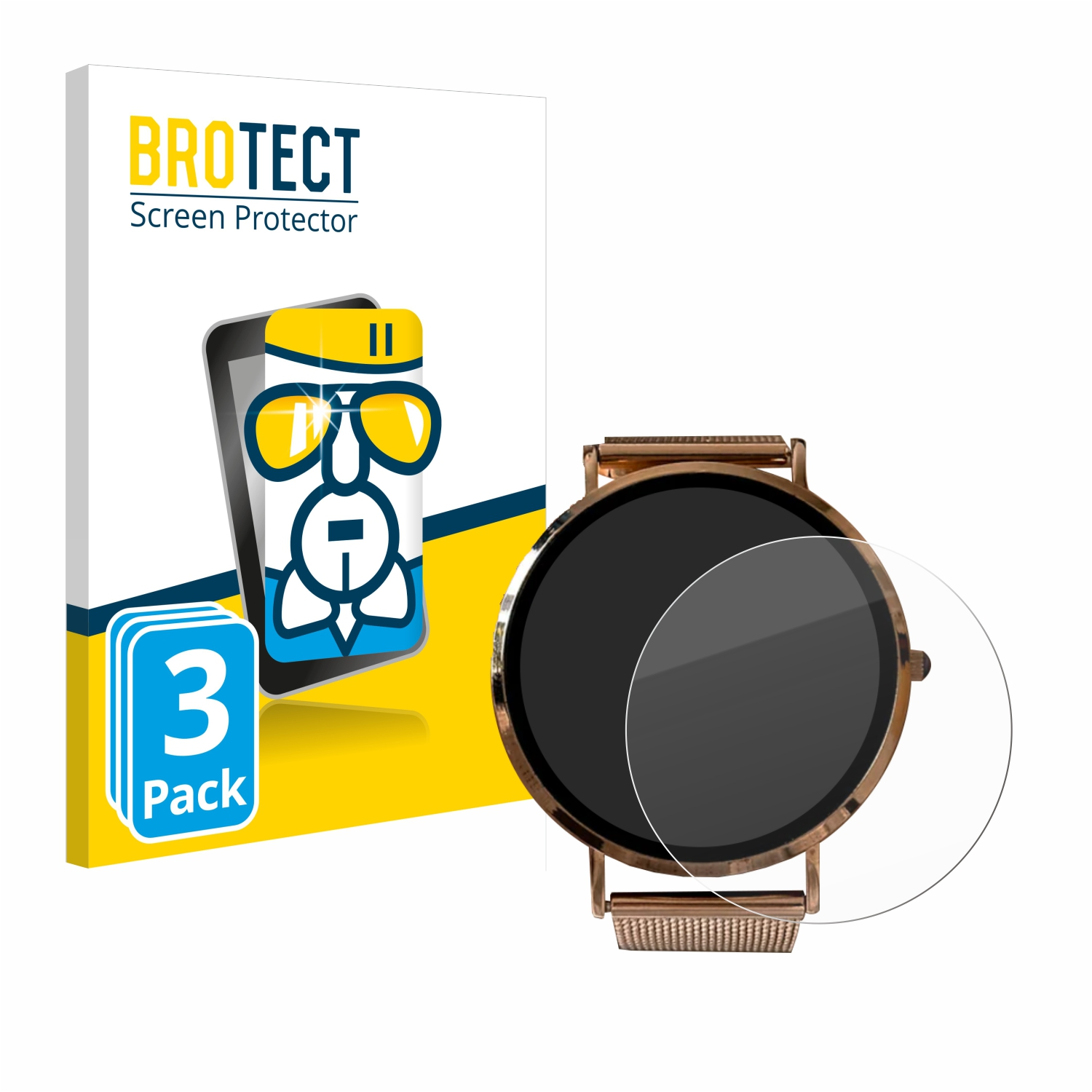 3x Airglass Micento klare Smartwatch) BROTECT California Schutzfolie(für
