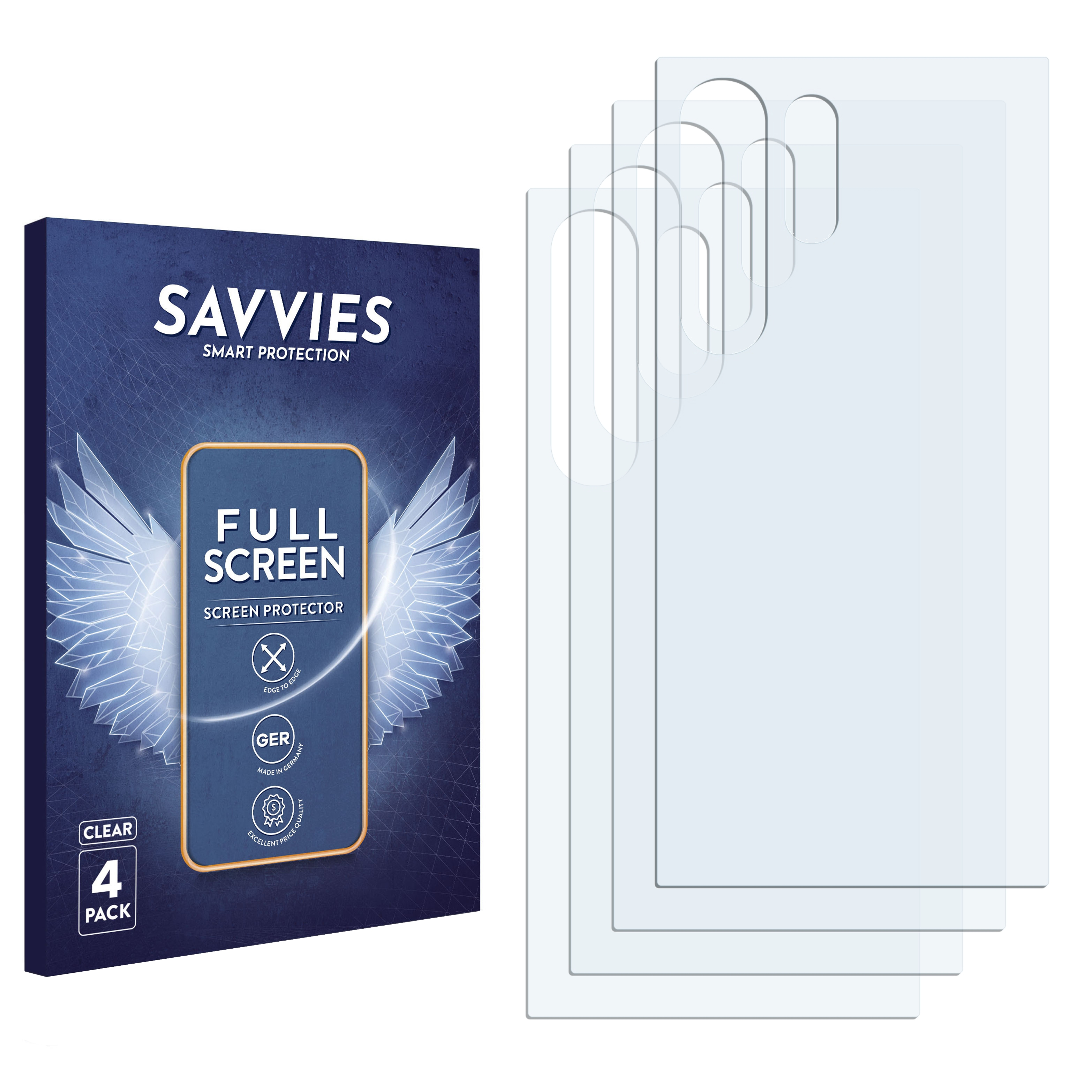Flex SAVVIES S24 Curved 4x Samsung Full-Cover 3D Galaxy Schutzfolie(für Ultra)