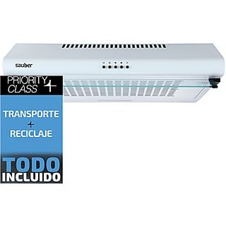 Campana - SAUBER SCC60B, 200 m³/h, 60 cm, 3 velocidades, 600 mm, Blanco